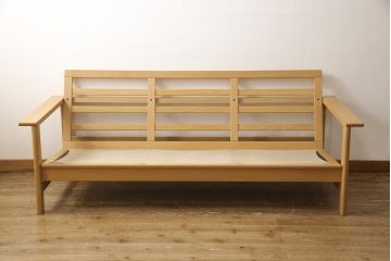 デンマークビンテージ　超美品　オーク材　Fredericia(フレデリシア)　SOREN HOLST(ソーレン・ホルスト)　レザー(本革)　3人掛けソファ(三人掛け、ヴィンテージ)(R-055423)