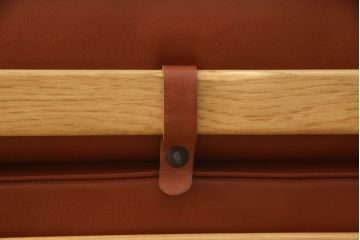 デンマークビンテージ　超美品　オーク材　Fredericia(フレデリシア)　SOREN HOLST(ソーレン・ホルスト)　レザー(本革)　ハイバックイージーチェア(1人掛けソファ、アームソファ、一人掛け、ヴィンテージ、リクライニング、北欧)(R-055424)