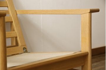 デンマークビンテージ　超美品　オーク材　Fredericia(フレデリシア)　SOREN HOLST(ソーレン・ホルスト)　レザー(本革)　ハイバックイージーチェア(1人掛けソファ、アームソファ、一人掛け、ヴィンテージ、リクライニング、北欧)(R-055425)