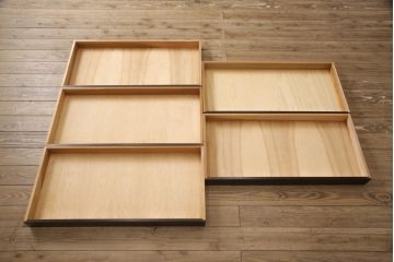 中古　美品　松本民芸家具　直線的なデザインがシックな印象を醸し出すD型和タンス(箪笥、チェスト、引き出し、着物箪笥、衣装タンス)(定価約67万円)(R-055428)