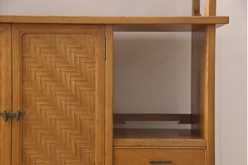 和製ビンテージ　民芸家具　上品な木味が魅力的な屋久杉製飾り棚(茶棚、戸棚、収納棚、ヴィンテージ)(R-055458)