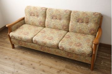 中古　美品　横浜クラシック家具　Daniel(ダニエル)　Karen(カレン)　優雅でクラシカルな雰囲気を高めるカレンソファ(3人掛けソファ、三人掛け、アームソファ、3P)(定価約80万円)(R-055462)
