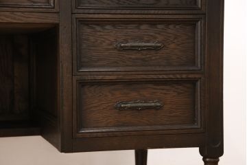和製アンティーク　神戸洋家具　組立て式　脚が取り外せて文机にもなる2way両袖机(ニーホールデスク、ワークデスク、座机、在宅ワーク、在宅用文机)(R-055463)