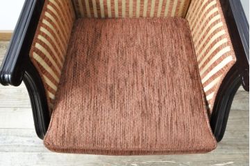 中古　美品　雅叙園　製造メーカー　大正ロマンの雰囲気あふれる高級1人掛けソファ(ラウンジチェア、アームチェア、1Pソファ、一人掛け)(R-055498)
