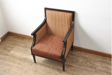 中古　美品　雅叙園　製造メーカー　大正ロマンの雰囲気あふれる高級1人掛けソファ(ラウンジチェア、アームチェア、1Pソファ、一人掛け)(R-055500)