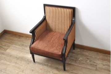 中古　美品　雅叙園　製造メーカー　大正ロマンの雰囲気あふれる高級1人掛けソファ(ラウンジチェア、アームチェア、1Pソファ、一人掛け)(R-055501)