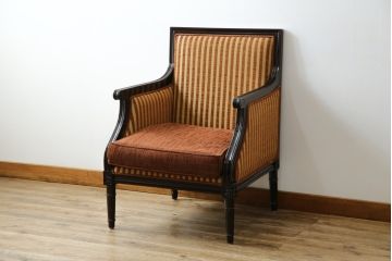 中古　美品　雅叙園　製造メーカー　大正ロマンの雰囲気あふれる高級1人掛けソファ(ラウンジチェア、アームチェア、1Pソファ、一人掛け)(R-055501)