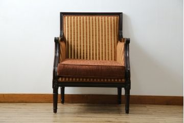 中古　美品　雅叙園　製造メーカー　大正ロマンの雰囲気あふれる高級1人掛けソファ(ラウンジチェア、アームチェア、1Pソファ、一人掛け)(R-055501)