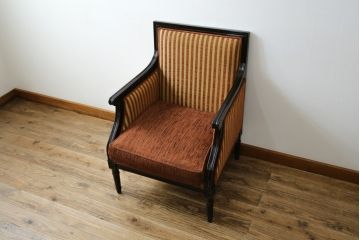 中古　美品　雅叙園　製造メーカー　大正ロマンの雰囲気あふれる高級1人掛けソファ(ラウンジチェア、アームチェア、1Pソファ、一人掛け)(R-055501)