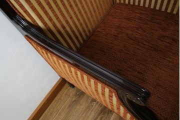 中古　美品　雅叙園　製造メーカー　大正ロマンの雰囲気あふれる高級1人掛けソファ(ラウンジチェア、アームチェア、1Pソファ、一人掛け)(R-055501)