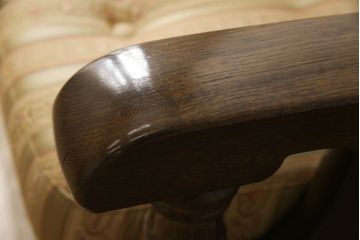 中古　美品　横浜クラシック家具　ノックオンウッド(knockonwood)　コロニアルシリーズ(Hand Made)　英国の伝統スタイルであるウィングバックが印象的な1人掛けソファ(定価約31万円)(ウイングバック、ウィングチェア、1P、アームチェア、一人掛け)(R-055504)