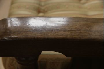 中古　美品　横浜クラシック家具　ノックオンウッド(knockonwood)　コロニアルシリーズ(Hand Made)　英国の伝統スタイルであるウィングバックが印象的な1人掛けソファ(定価約31万円)(ウイングバック、ウィングチェア、1P、アームチェア、一人掛け)(R-055504)