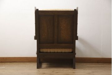 中古　美品　横浜クラシック家具　ノックオンウッド(knockonwood)　コロニアルシリーズ(Hand Made)　英国の伝統スタイルであるウィングバックが印象的な1人掛けソファ(定価約31万円)(ウイングバック、ウィングチェア、1P、アームチェア、一人掛け)(R-055504)