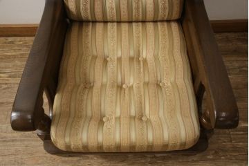 中古　横浜クラシック家具　ノックオンウッド(knockonwood)　コロニアルシリーズ(Hand Made)　英国の伝統スタイルであるウィングバックが印象的な1人掛けソファ(定価約31万円)(ウイングバック、ウィングチェア、1P、アームチェア、一人掛け)(R-055505)