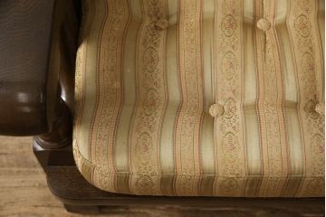 中古　横浜クラシック家具　ノックオンウッド(knockonwood)　コロニアルシリーズ(Hand Made)　英国の伝統スタイルであるウィングバックが印象的な1人掛けソファ(定価約31万円)(ウイングバック、ウィングチェア、1P、アームチェア、一人掛け)(R-055505)