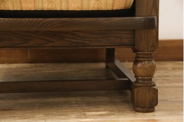 中古　横浜クラシック家具　ノックオンウッド(knockonwood)　コロニアルシリーズ(Hand Made)　英国の伝統スタイルであるウィングバックが印象的な1人掛けソファ(定価約31万円)(ウイングバック、ウィングチェア、1P、アームチェア、一人掛け)(R-055505)