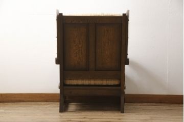 中古　横浜クラシック家具　ノックオンウッド(knockonwood)　コロニアルシリーズ(Hand Made)　英国の伝統スタイルであるウィングバックが印象的な1人掛けソファ(定価約31万円)(ウイングバック、ウィングチェア、1P、アームチェア、一人掛け)(R-055505)