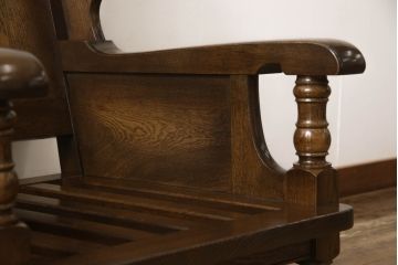 中古　横浜クラシック家具　ノックオンウッド(knockonwood)　コロニアルシリーズ(Hand Made)　英国の伝統スタイルであるウィングバックが印象的な1人掛けソファ(定価約31万円)(ウイングバック、ウィングチェア、1P、アームチェア、一人掛け)(R-055505)