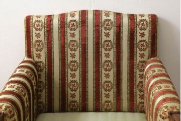 中古　超美品　DREXEL HERITAGE(ドレクセルヘリテイジ)　小花の柄がクラシカルな雰囲気を醸し出す1人掛けソファ+オットマンセット(アームチェア、1Pソファ、一人掛けソファ)(R-055519)
