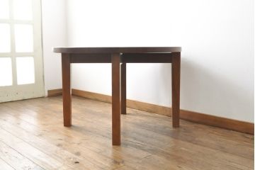 中古　岩手岩泉・純木家具　桜材　和・洋どちらのお部屋にも合う!テーブルにも座卓にもなる2way丸テーブル(ちゃぶ台、座卓、コーヒーテーブル、サイドテーブル)(R-055526)
