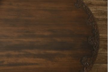 中古　美品　軽井沢彫り　均等に彫られた桜の図柄が美しい特大丸テーブル(ちゃぶ台、座卓、ローテーブル、センターテーブル)(R-055527)