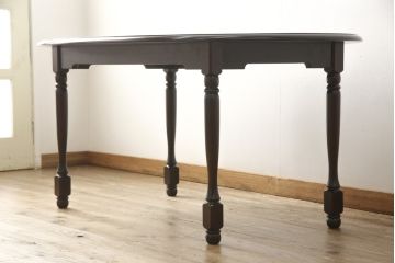 中古　北海道民芸家具　希少な絶版品!　深みのある色合いが美しいダイニングテーブル(食卓)(R-055529)