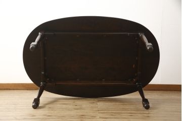 中古　北海道民芸家具　希少な絶版品!　深みのある色合いが美しいダイニングテーブル(食卓)(R-055529)