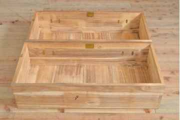 和製アンティーク　レトロ家具　桐材　素朴な佇まいが落ち着きのある空間を演出する箪笥2段(ローボード、テレビ台、チェスト、引き出し、桐箪笥、桐たんす)(R-055535)