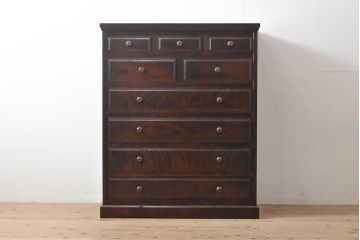 中古　北海道民芸家具　HM533　和洋どちらの空間にも合わせやすいチェスト(タンス、整理箪笥、引き出し)(定価約25万円)(R-055537)