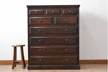 中古　北海道民芸家具　HM533　和洋どちらの空間にも合わせやすいチェスト(タンス、整理箪笥、引き出し)(定価約25万円)(R-055537)