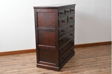 中古　北海道民芸家具　HM533　和洋どちらの空間にも合わせやすいチェスト(タンス、整理箪笥、引き出し)(定価約25万円)(R-055537)