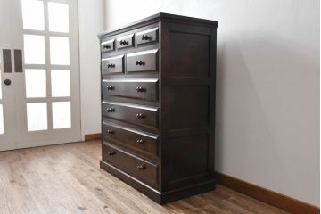 中古　北海道民芸家具　HM533　和洋どちらの空間にも合わせやすいチェスト(タンス、整理箪笥、引き出し)(定価約25万円)(R-055537)