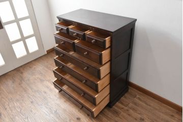 中古　北海道民芸家具　HM533　和洋どちらの空間にも合わせやすいチェスト(タンス、整理箪笥、引き出し)(定価約25万円)(R-055537)