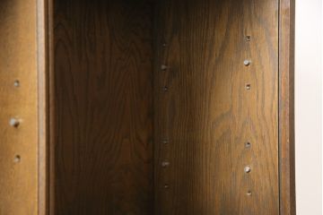 中古　美品　永田良介商店　扉の幾何学模様が目を引くキャビネット(収納棚、戸棚、食器棚、キャビネット)(R-055560)