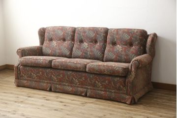 中古　横浜クラシック家具　Daniel(ダニエル)　エルザ　優雅でクラシカルな雰囲気を高める3人掛けソファ(三人掛け、アームソファ、3P)(定価約80万円)(R-055564)