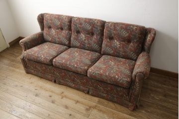 中古　横浜クラシック家具　Daniel(ダニエル)　エルザ　優雅でクラシカルな雰囲気を高める3人掛けソファ(三人掛け、アームソファ、3P)(定価約80万円)(R-055564)