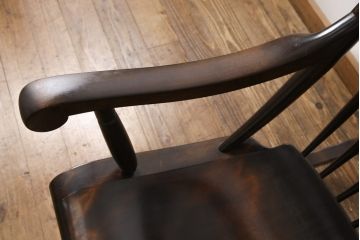 中古　希少　絶版品　松本民芸家具　やすらぎのひとときにおすすめなG型ロッキングチェア(定価約47万円)(椅子、イス、板座チェア、アームチェア)(R-055568)