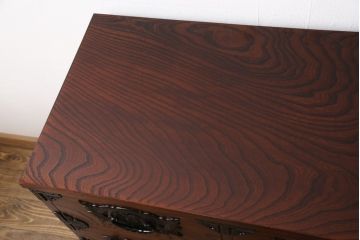 中古　美品　岩谷堂箪笥　迫力のある杢目と金具が存在感を放つ整理箪笥(衣装箪笥、引き出し、サイドチェスト)(R-055569)