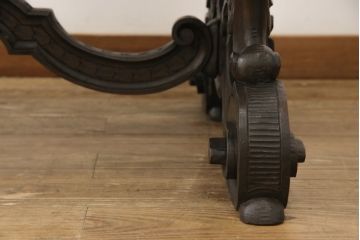 フランスアンティーク　ウォールナット材　17〜18世紀　産業革命前の希少な一品　バロック様式のダイニングテーブル(机、在宅ワーク、在宅用ワークデスク)(R-055597)