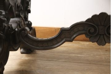 フランスアンティーク　ウォールナット材　17〜18世紀　産業革命前の希少な一品　バロック様式のダイニングテーブル(机、在宅ワーク、在宅用ワークデスク)(R-055597)