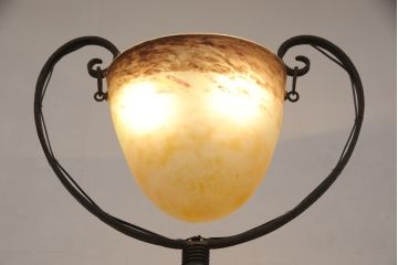 フランスアンティーク　Oegupデザイン　アールヌーヴォー　ヴィトリフィカシオン彩ガラス　空間のアクセントになるフロアスタンド(スタンド照明、シェード、アールヌーボー)(検索ワード:ミューラー兄弟)(R-055618)