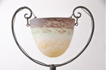 フランスアンティーク　Oegupデザイン　アールヌーヴォー　ヴィトリフィカシオン彩ガラス　空間のアクセントになるフロアスタンド(スタンド照明、シェード、アールヌーボー)(検索ワード:ミューラー兄弟)(R-055618)