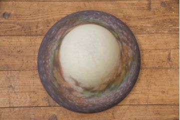 フランスアンティーク　アールヌーヴォー期　ミューラー兄弟(Muller Freres Luneville)　ヴィトリフィカシオン彩のガラスシェードが魅力的なスタンドライト(フロアスタンド、卓上照明)(R-055622)