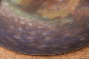 フランスアンティーク　アールヌーヴォー期　ミューラー兄弟(Muller Freres Luneville)　ヴィトリフィカシオン彩のガラスシェードが魅力的なスタンドライト(フロアスタンド、卓上照明)(R-055622)