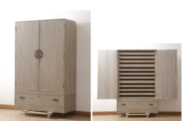 中古　美品　国産手造り　意匠を凝らした金具が魅力的な総桐箪笥　(R-055627)