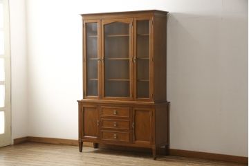 中古　美品　DREXEL HERITAGE(ドレクセルヘリテイジ)　Triune(トライユン)　チャイナ　クラシカルな佇まいが魅力の食器棚(キャビネット、収納棚、飾り棚)(定価約85万円)(R-055628)