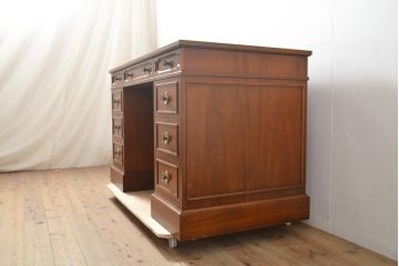 中古　美品　DREXEL HERITAGE(ドレクセルヘリテイジ)　重厚感ある佇まいが目を引くデスク(両袖デスク、机、在宅ワーク、在宅用ワークデスク)(R-055636)
