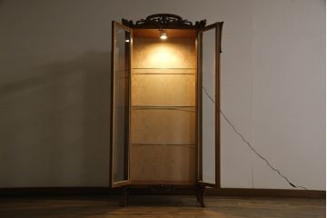 イタリアビンテージ　美品　CLItalia(CLイタリア)社　最高峰　エレガントな空間を演出するアールヌーヴォーキャビネット(キュリオケース、ガラスケース、飾り棚、陳列棚、店舗什器、ヴィンテージ)(定価約180万円)(R-055641)(検索ワード:メデア、Medea)