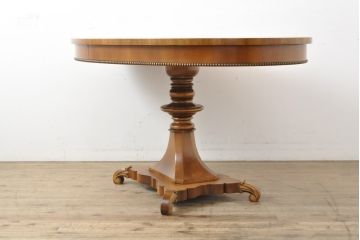 中古　美品　イタリア高級家具　メデア(Medea)　天板の模様がアクセントのダイニングテーブル(定価約80万円)(2人掛け、4人掛け)(R-055645)