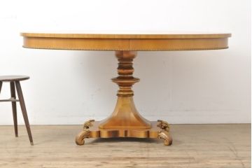 中古　美品　イタリア高級家具　メデア(Medea)　天板の模様がアクセントのダイニングテーブル(定価約80万円)(2人掛け、4人掛け)(R-055645)
